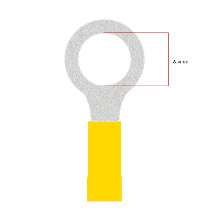 6.4mm Ring Terminal - Yellow (WT.55)